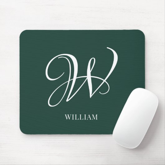 Initial Personalisiert Elegant Emerald Monogram Mousepad (Mit Mouse)