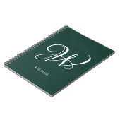 Initial Personalisiert Elegant Emerald Monogram Notizblock (Linke Seite)