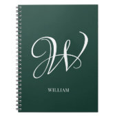Initial Personalisiert Elegant Emerald Monogram Notizblock (Vorderseite)