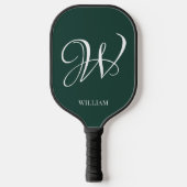Initial Personalisiert Elegant Emerald Monogram Pickleball Schläger (Vorderseite)