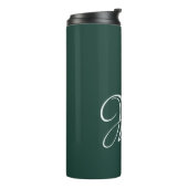 Initial Personalisiert Elegant Emerald Monogram Thermosbecher (Nach links gedreht)