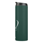 Initial Personalisiert Elegant Emerald Monogram Thermosbecher (Nach rechts gedreht)