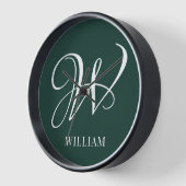 Initial Personalisiert Elegant Emerald Monogram Uhr (Winkel)