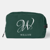 Initial Personalisiert Elegant Emerald Monogram Waschbeutel (Rückseite)