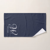 Initial Personalisiert Elegant Navy Blue Monogram Badhandtuch Set (Handtuch)