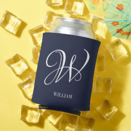 Initial Personalisiert Elegant Navy Blue Monogram Dosenkühler