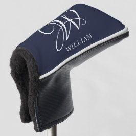 Initial Personalisiert Elegant Navy Blue Monogram Golf Headcover