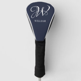 Initial Personalisiert Elegant Navy Blue Monogram Golf Headcover