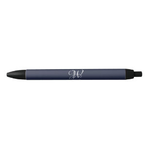 Initial Personalisiert Elegant Navy Blue Monogram Kugelschreiber