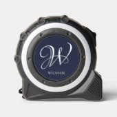 Initial Personalisiert Elegant Navy Blue Monogram Maßband (Vorderseite)