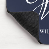 Initial Personalisiert Elegant Navy Blue Monogram Mousepad (Ecke)