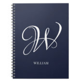 Initial Personalisiert Elegant Navy Blue Monogram Notizblock (Vorderseite)