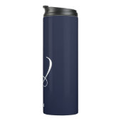 Initial Personalisiert Elegant Navy Blue Monogram Thermosbecher (Nach rechts gedreht)