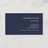 Initial Personalisiert Elegant Navy Blue Monogram Visitenkarte (Rückseite)