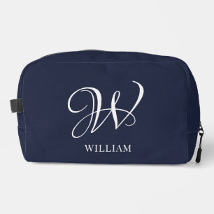 Initial Personalisiert Elegant Navy Blue Monogram Waschbeutel