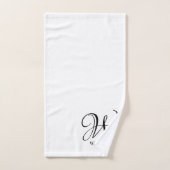Initial Personalisiert elegant Weißes Monogramm Badhandtuch Set (Handtuch)