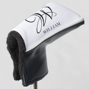 Initial Personalisiert elegant Weißes Monogramm Golf Headcover