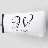 Initial Personalisiert elegant Weißes Monogramm Golf Headcover (Vorderseite)