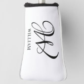 Initial Personalisiert elegant Weißes Monogramm Golf Headcover (Rotieren 90)