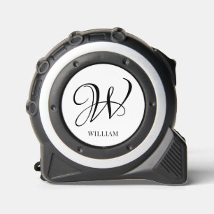 Initial Personalisiert elegant Weißes Monogramm Maßband