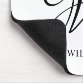 Initial Personalisiert elegant Weißes Monogramm Mousepad (Ecke)