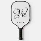 Initial Personalisiert elegant Weißes Monogramm Pickleball Schläger (Vorderseite)