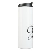 Initial Personalisiert elegant Weißes Monogramm Thermosbecher (Nach links gedreht)