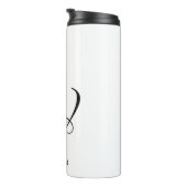 Initial Personalisiert elegant Weißes Monogramm Thermosbecher (Nach rechts gedreht)
