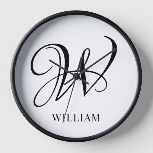 Initial Personalisiert elegant Weißes Monogramm Uhr