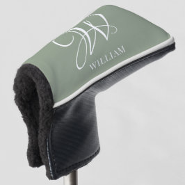 Initial Personalisierte Elegant Sage Green Monogra Golf Headcover