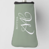 Initial Personalisierte Elegant Sage Green Monogra Golf Headcover (Rotieren 90)