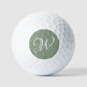 Initial Personalisierte Elegant Sage Green Monogra Golfball (Vorderseite)