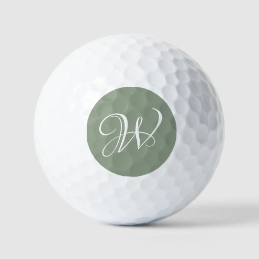 Initial Personalisierte Elegant Sage Green Monogra Golfball (Vorderseite)