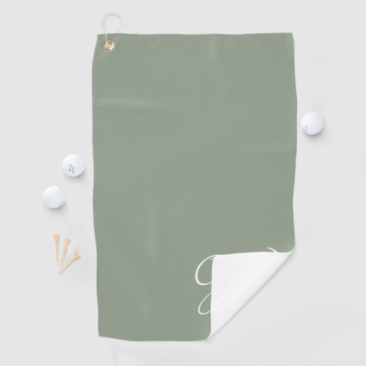 Initial Personalisierte Elegant Sage Green Monogra Golfhandtuch (Insitu)