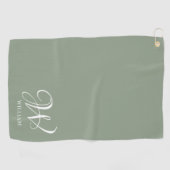 Initial Personalisierte Elegant Sage Green Monogra Golfhandtuch (Horizontal)