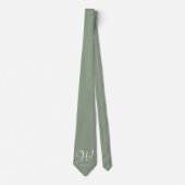 Initial Personalisierte Elegant Sage Green Monogra Krawatte (Vorderseite)