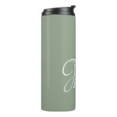 Initial Personalisierte Elegant Sage Green Monogra Thermosbecher (Nach links gedreht)