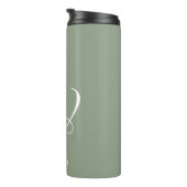 Initial Personalisierte Elegant Sage Green Monogra Thermosbecher (Nach rechts gedreht)