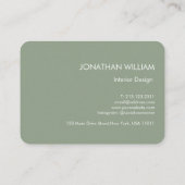 Initial Personalisierte Elegant Sage Green Monogra Visitenkarte (Rückseite)