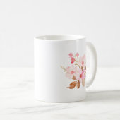 Initial Personalisierter Name Floral Elegant Monog Kaffeetasse (VorderseiteRechts)