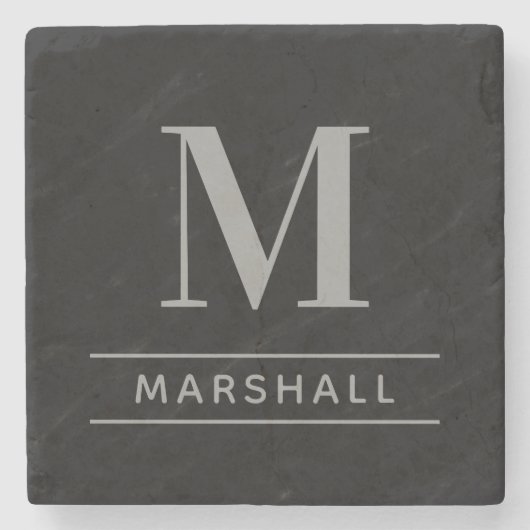 Initial Personalisiertes Monogramm für das klassis Steinuntersetzer (Vorderseite)