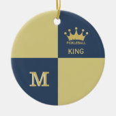 Initial Pickleball Typ King Monogram Keramik Ornament (Vorne)