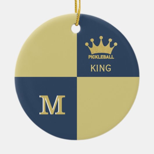 Initial Pickleball Typ King Monogram Keramik Ornament (Vorne)