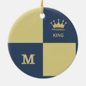 Initial Pickleball Typ King Monogram Keramik Ornament (Hinten)