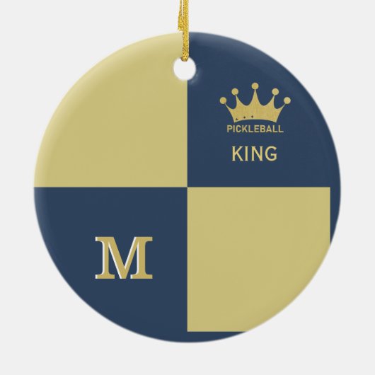 Initial Pickleball Typ King Monogram Keramik Ornament (Hinten)