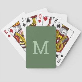 Initial Playing Cards für die Sage Green Monogram Spielkarten
