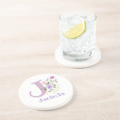 Initial Plus Name & Blume Design Getränkeuntersetzer (Seite)