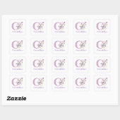 Initial Plus Name Geraldine & Blume Design Quadratischer Aufkleber (Blatt)