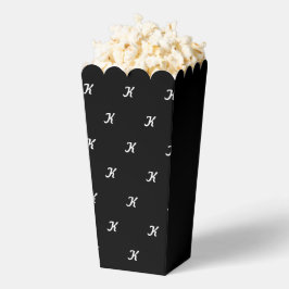 Initial Popcorn Box (Schwarz & Weiß) Geschenkschachtel