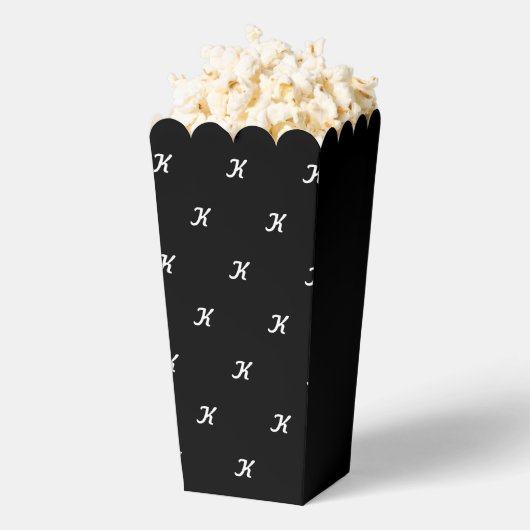 Initial Popcorn Box (Schwarz & Weiß) Geschenkschachtel (Geplatzt)